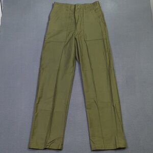 Vintage Military Pants Men's 32x33 Fits 29x32 Green Cotton Sateen OG-107 Type 1